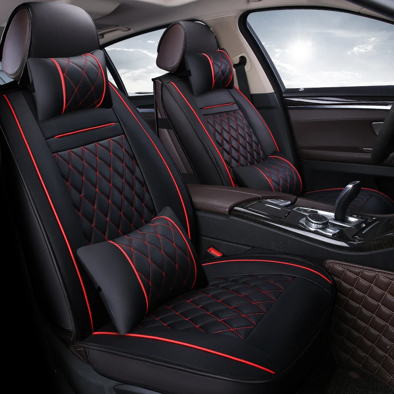 Универсальные чехлы на сиденья автомобиля из искусственной кожи для Hyundai solaris ix35