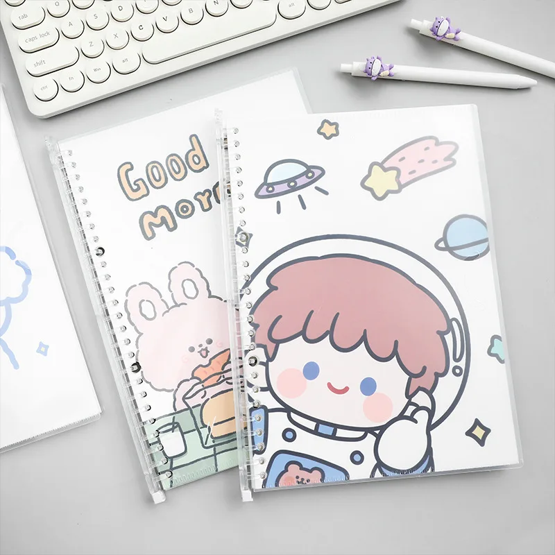 

B5 Cute Rabbit Spiral Loose-leaf Notebook Binder 30 Sheets Kawaii Notepad Diary Planner Journal Refillable Notebook