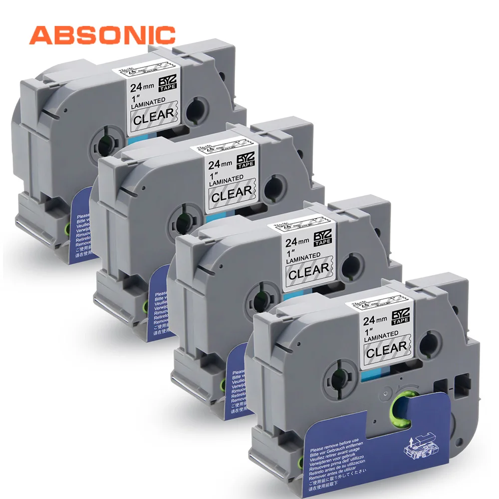 Картриджи Absionc для печати этикеток картриджи Brother P touch 4 шт. TZ Tape черный на