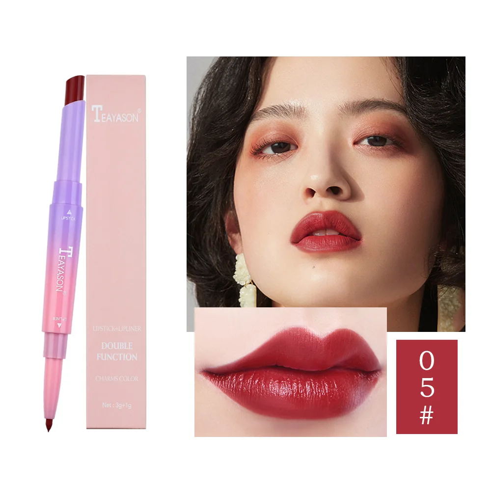 12 цветов TEAYASON матовая помада 2 в 1 водостойкий лайнер для губ стойкие увлажняющие