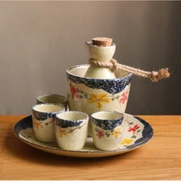 classic japanese style hip flask set ceramics retro home sake cups set creative japanese sake set alcool table supplies bc50hf