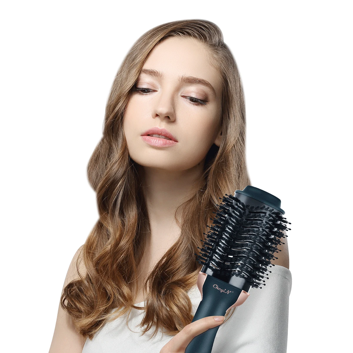 

CkeyiN Professional Hot Air Brush 1000W Hair Dryer Styler Hair Straightener Brush Hair Dryers Comb Electric Ion Blow Dryer Brush