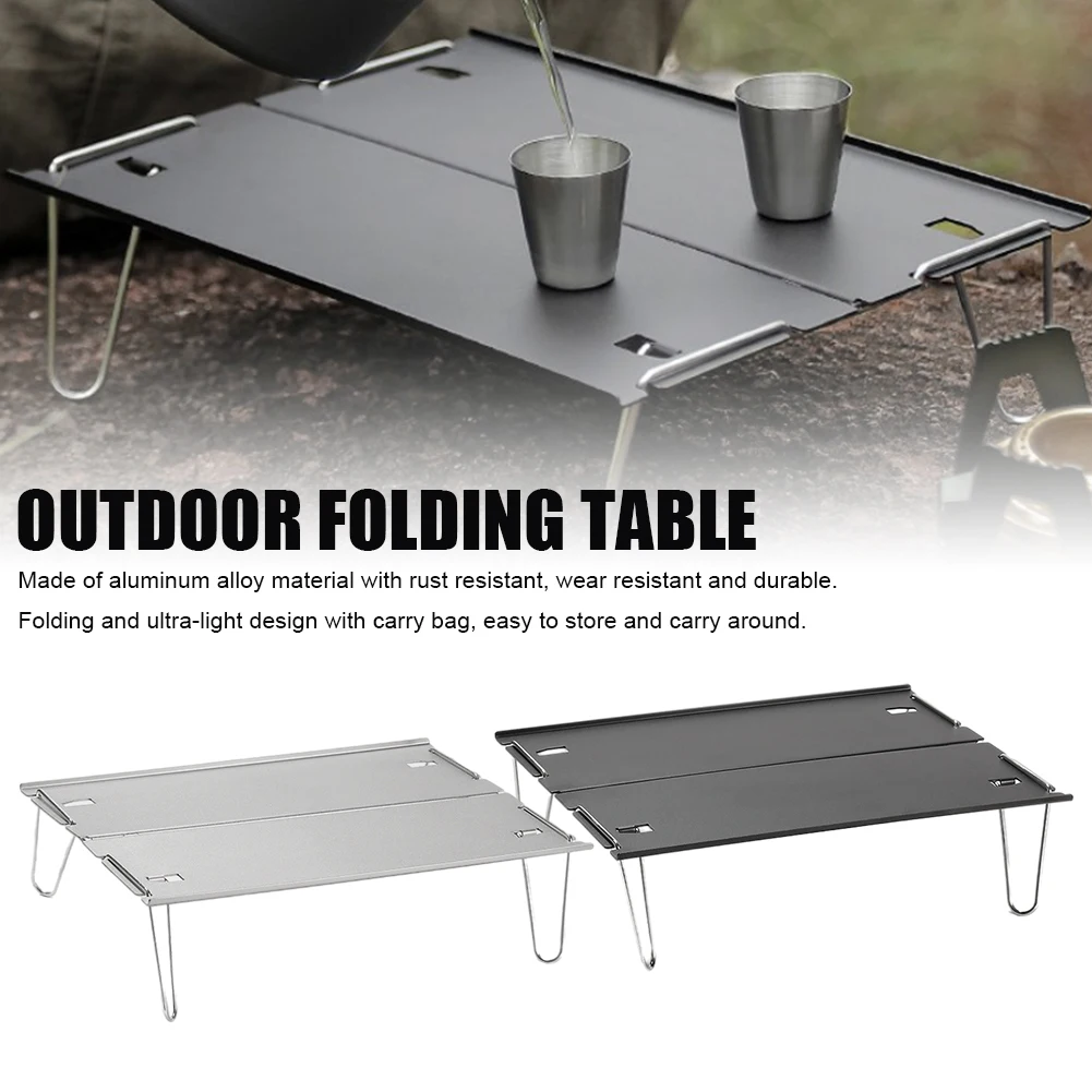 

Складной мини-стол для кемпинга, портативный ссветильник алюминиевый стол с сумкой для хранения, посуда для пикника, барбекю, туров
