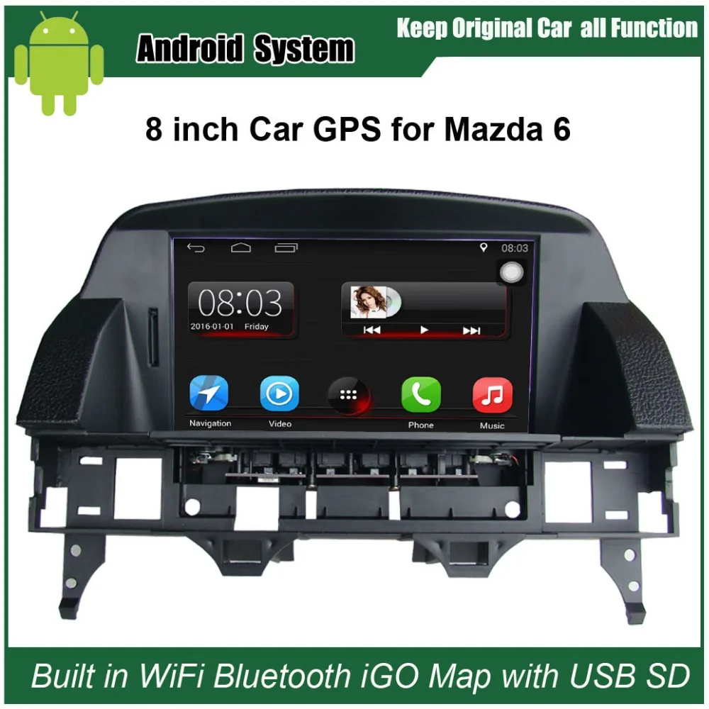 8 дюймов Android 7 1 автомобиля GPS навигации для Mazda 6 (2002 2008 год) автомобильное радио