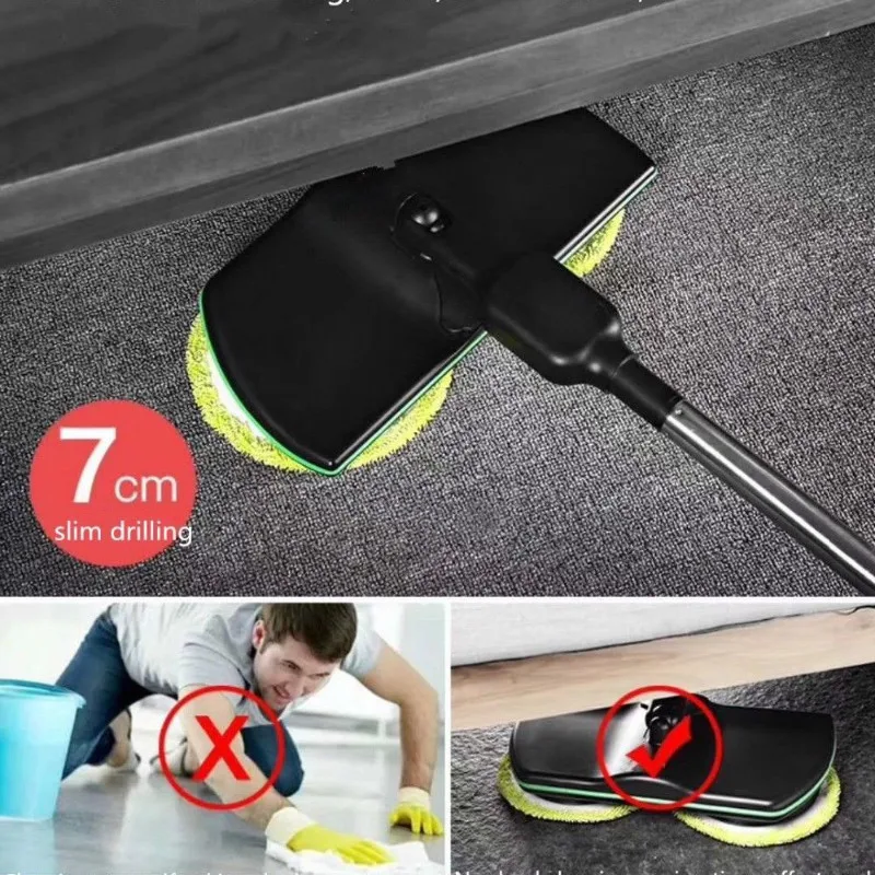 

New Spin Maid Rechargeable Cordless Powered Floor Cleaner Scrubber Polisher Mop Household Cleaning Tools