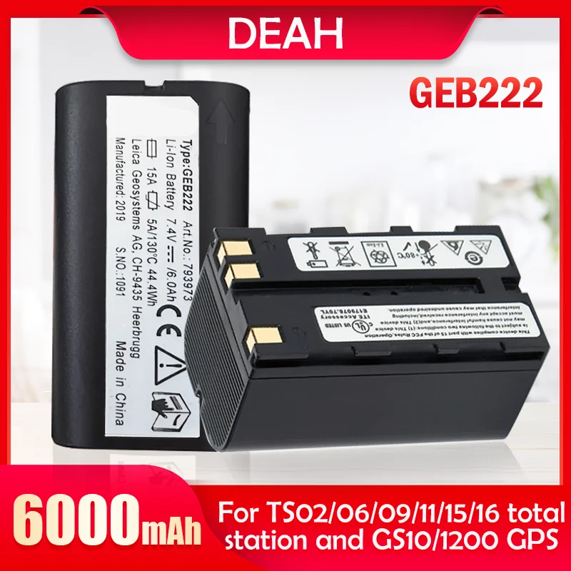 GEB222 7 4 V 6000 мА/ч Перезаряжаемые литий Батарея для Leica тахеометра ATX1200 GPS1200 GRX1200 Piper 100