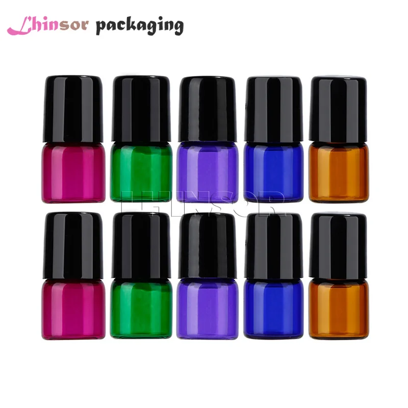 50 шт./лот 1 мл 2 3 5 стеклянная цветная роликовая бутылка Doterra эфирное масло Флаконы