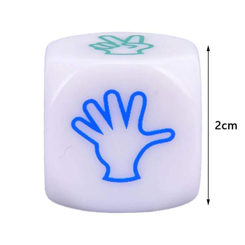 

2pcs Fun Dice Board Game Toys Creative Finger Guessing Game Dice Rock Paper Scissors Game Scissors Rock Party Items
