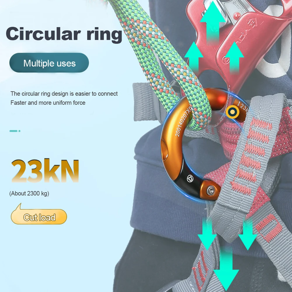 

23KN Multi-Directional Gated Ring for Climbing Aluminum Alloy O-Ring Connection Ring