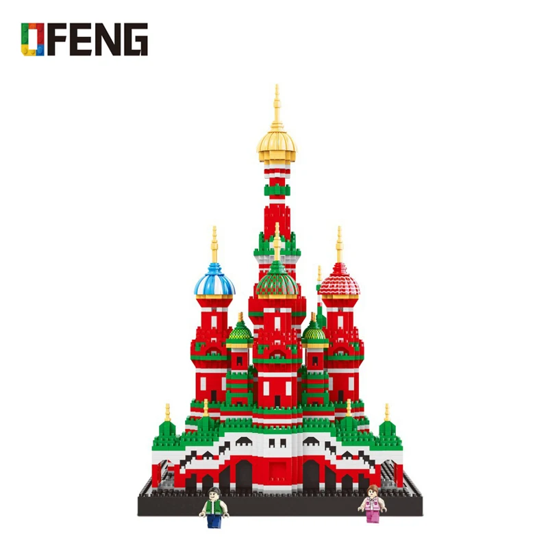 Алмазные мини-блоки международно известная архитектура модель здания игрушка Saint Basil's Cathedral, Робокар Поли для детей Подарки Совместимость 16066