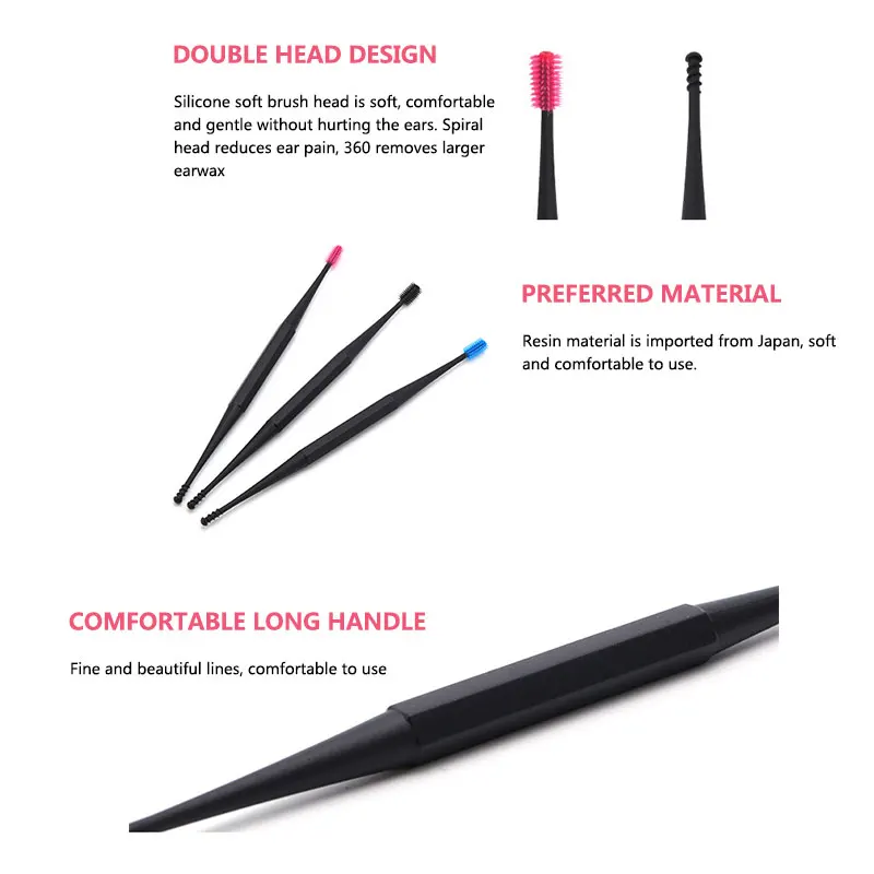 1 шт. Мягкая силиконовая Ушная палочка двухсторонняя восковая кюретка для