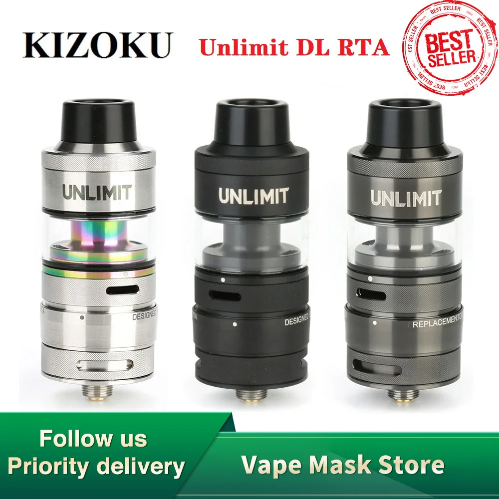 Оригинальный атомайзер KIZOKU unlimum DL RTA 3 5 мл и двухкатушечная колода готовые