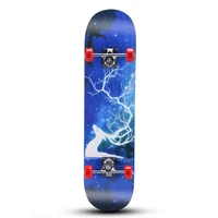 two bare feet double kick complete skateboard cruiser for teens beginners kids colorful skating proffesiona