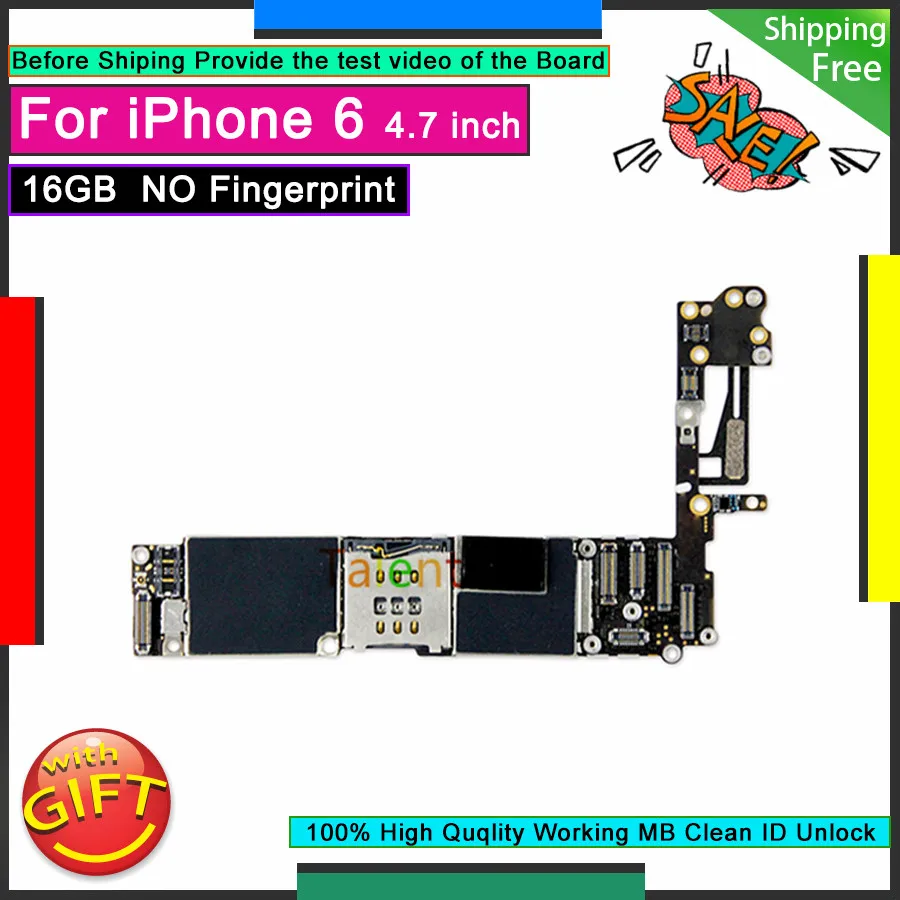 Для IPhone 6 материнская плата 16 Гб без сенсорного ID Кнопка Домой разблокированная