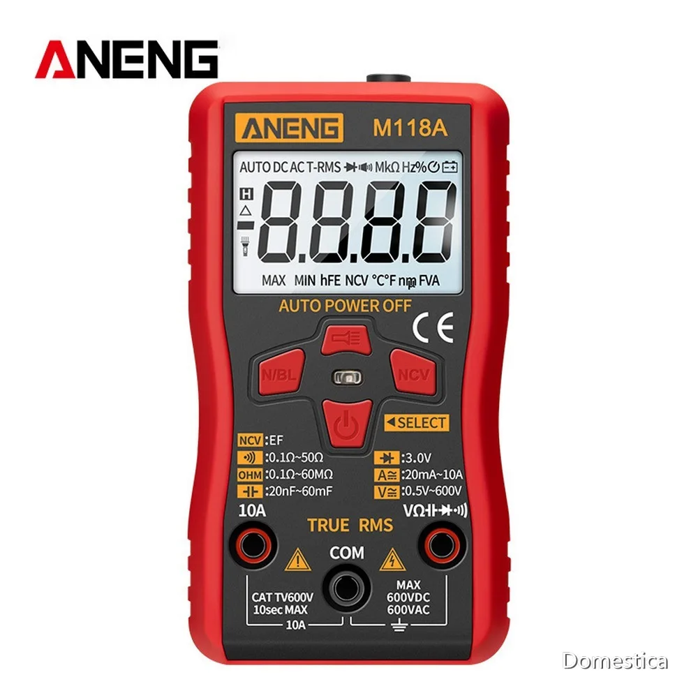 

High-Precision Automatic Range Multimeter Multi-function Small Electrician Instrumentation Digital Universal Meter ABS Red