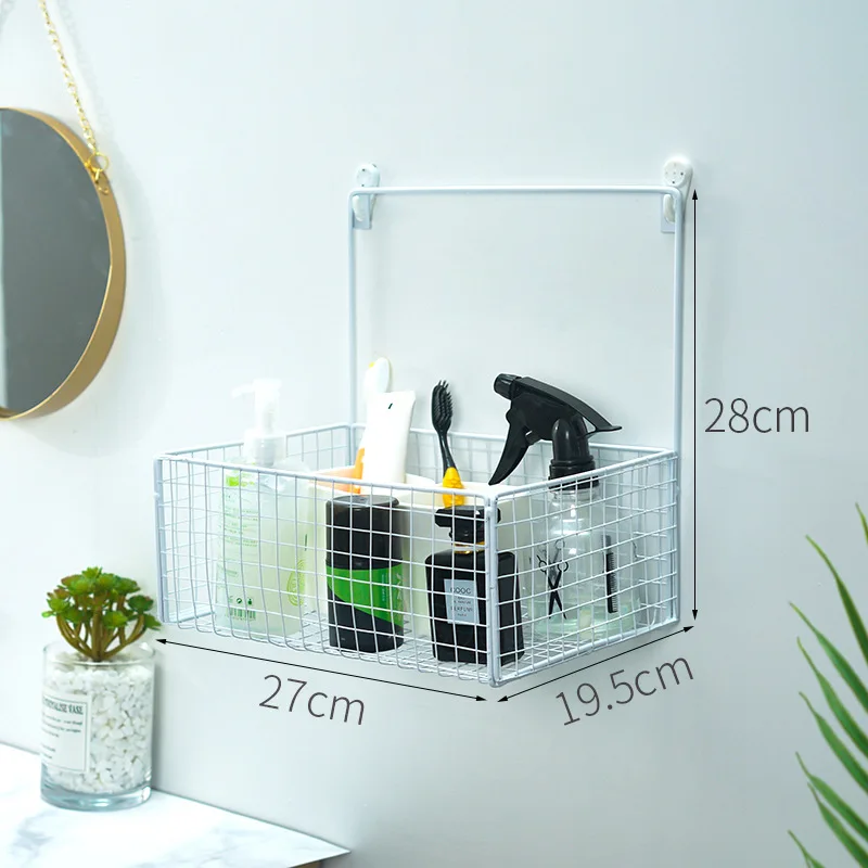 

Nordic Wall, Wall, Wall Shelf, Punching-free Bathroom Wrought Iron Hanging Wall Hanging Storage Basket Shelf Organizer Shelf