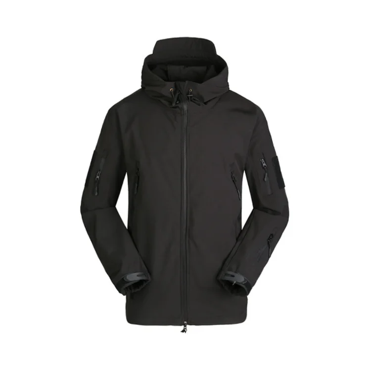 Black jacket Одежда для охоты, для улицы, Акула, кожа, tad, тактическая, millitary, флисовая куртка, костюм для мужчин, Лесной бой, флисовая куртка для мужчин - Цвет: Black jacket