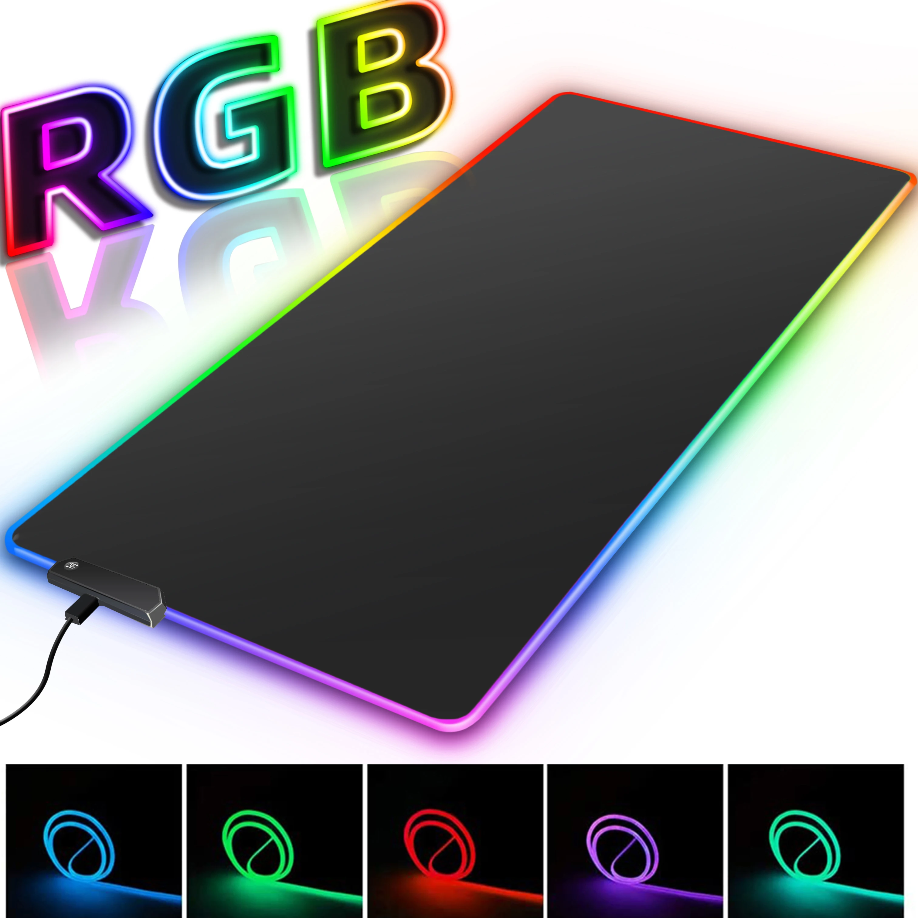 Rgb grande gaming mousepad led backlit tapete tamanho grande mause pad jogo teclado mouse gamer mesa esteira do computador ratos