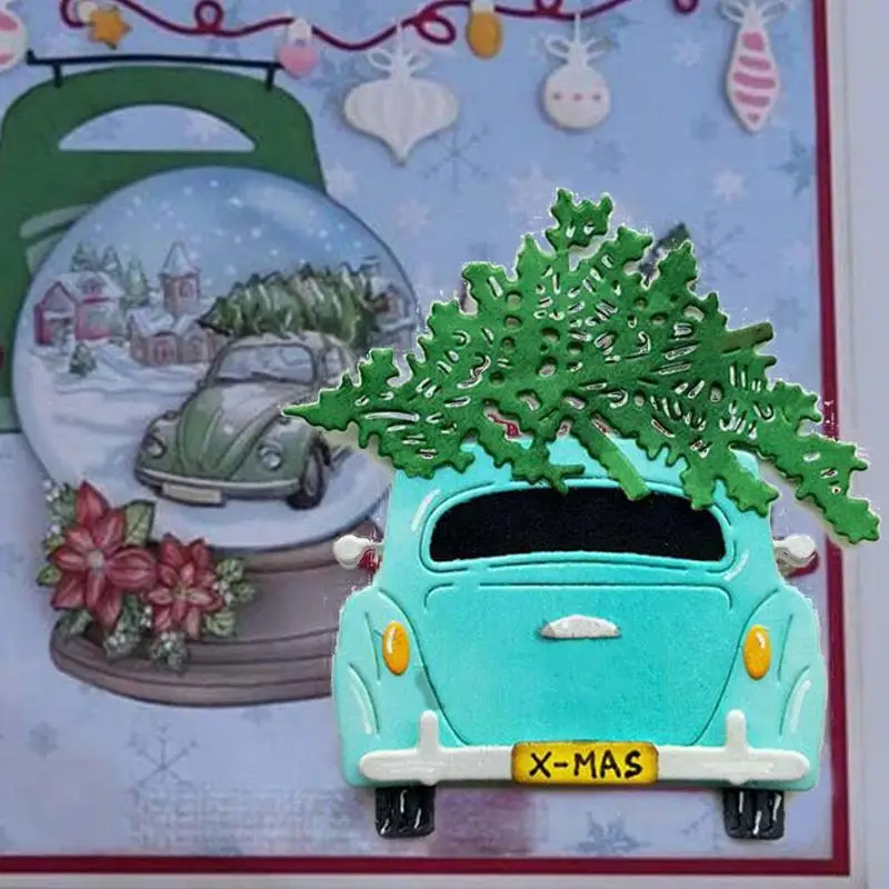 DIY рождественская елка и автомобильный металлический Трафаретный вырубной штамп