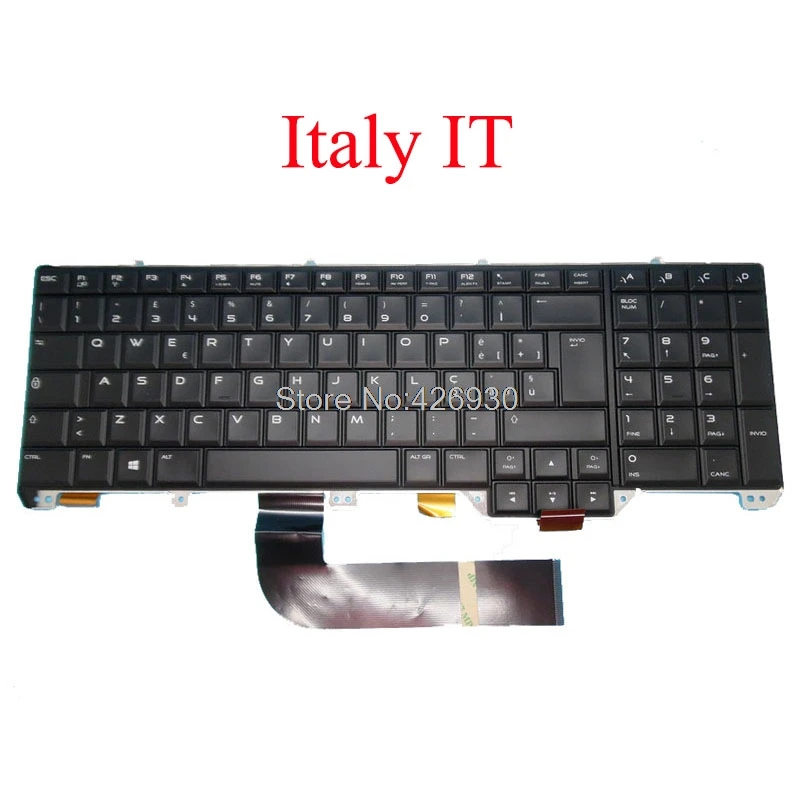 Ноутбук электронная клавиатура для ноутбука DELL для Alienware 17 R1 M17X R5 0NXRG5 NXRG5 PK130UJ1B11 NSK-LC0BC 0E Италия черный с подсветкой; Новинка