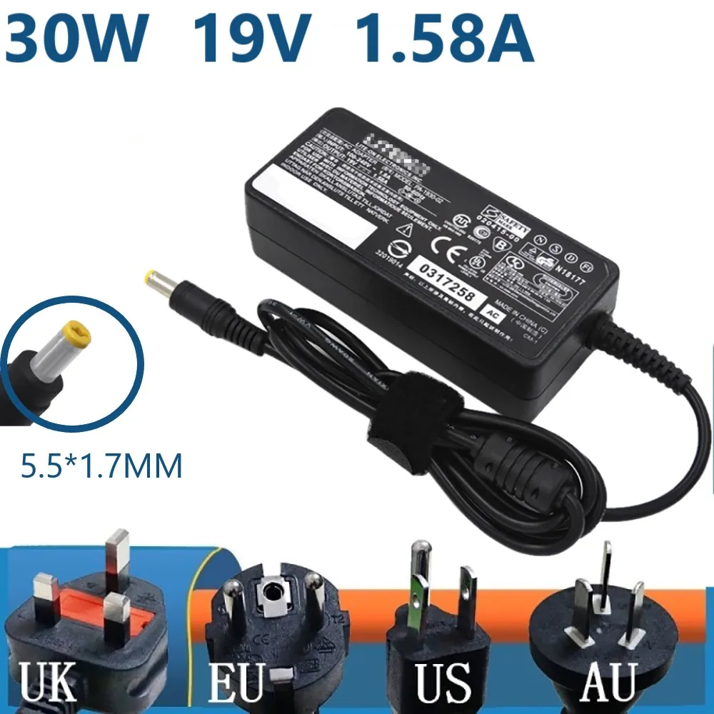 

19V 1.58A AC Adapter Charger For Acer Aspire Power Supply Charger Laptop Charger Adapter Netbook Charger Cord 5.5*1.7mm