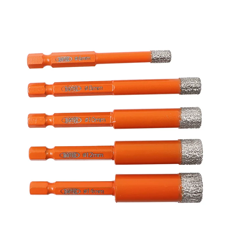 

5pcs Hex shank Quick-fit Dry Vacuum Brazed drilling core bits ceramie tile granite diamond drill bits