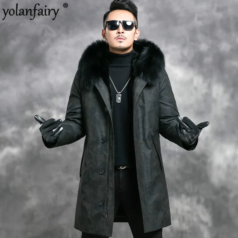 

Real Fur Coat Winter Jacket Men Natural Mink Fur Parka Men Real Fox Fur Collar Warm Down Jackets Plus Size 5xl Veste Homme Y1980