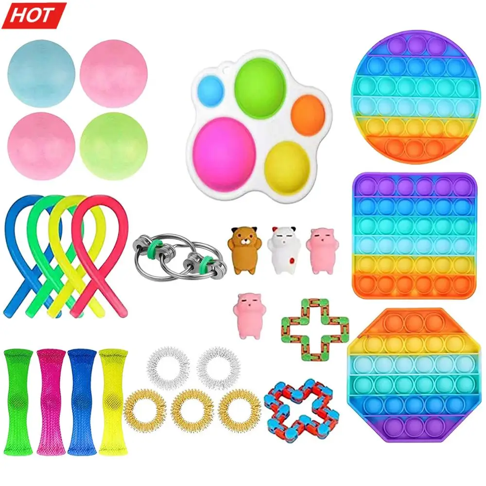 

Пузырьковая сенсорная игрушка, набор для снятия стресса с аутизмом, игрушки для взрослых и детей, забавный антистрессовый фиджет для снятия...