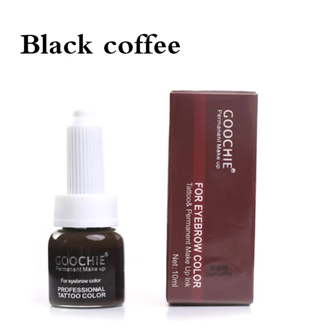 Black coffee GOOCHIE профессиональный пигмент черные чернила татуировки для естественных микроблейдинга цвет темный татуировки поставка Горячая пигмент татуировки - Цвет: Black coffee
