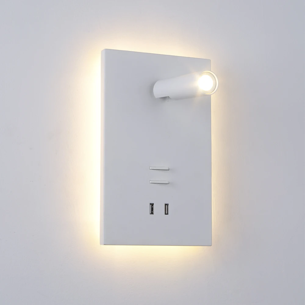 

Hartisan Dual Switch Wall Lamp LED USB Charging Bedroom Bedside Soft Warm White Reading Light Kids Night Light Indoor Lighting