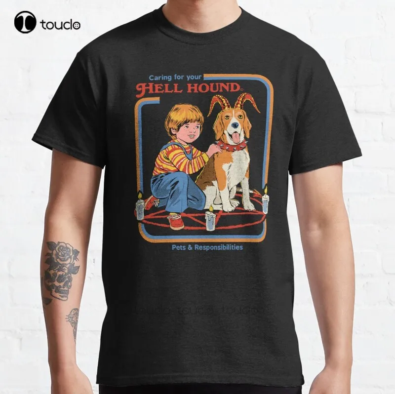 

Новая классическая Хлопковая мужская футболка с надписью «Your Hell Hound»