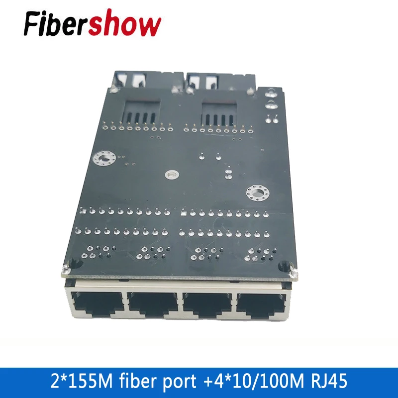 Оптоволоконный переключатель Ethernet 4 RJ45 2 SC оптический медиа конвертер