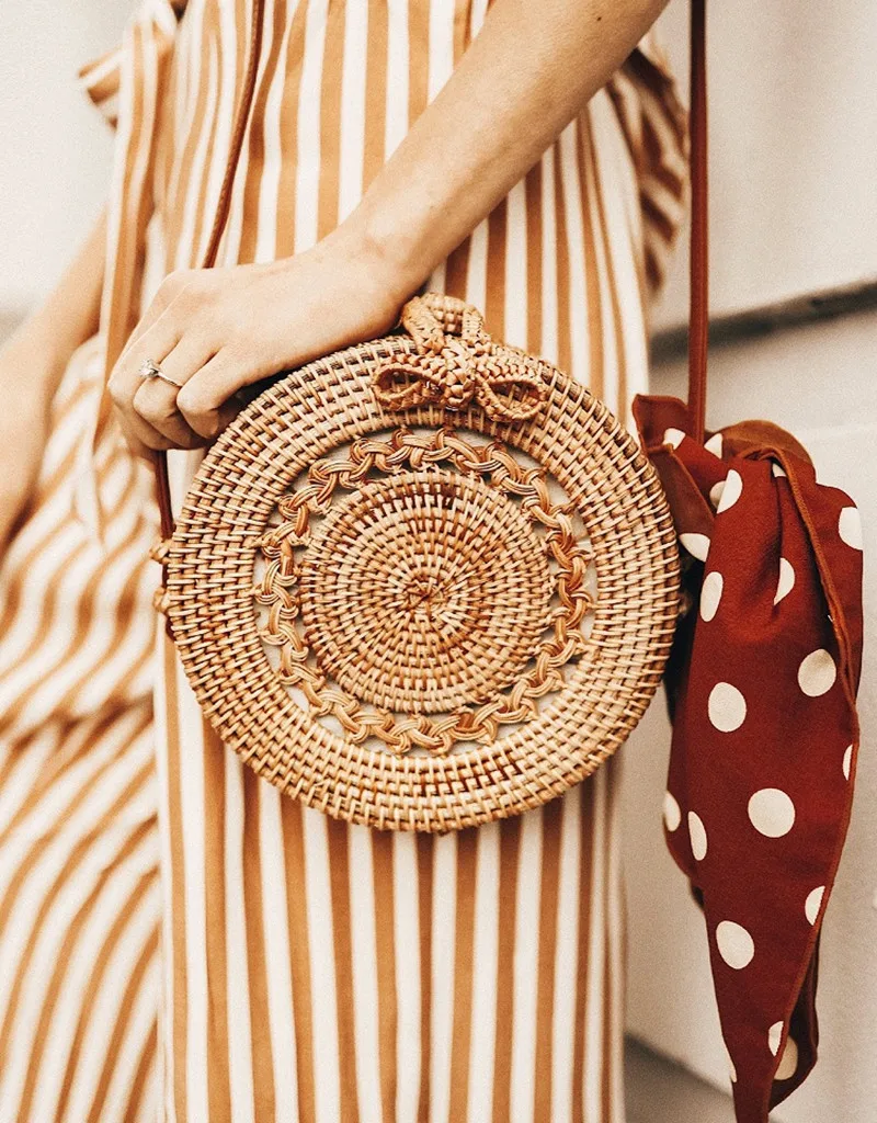 

2021Fashion Ronde Stro Tassen Zomer Stijl Vrouwen Handtassen Bohemian Rotan Crossbody Tassen Handgemaakte Geweven Strand Ronde Z