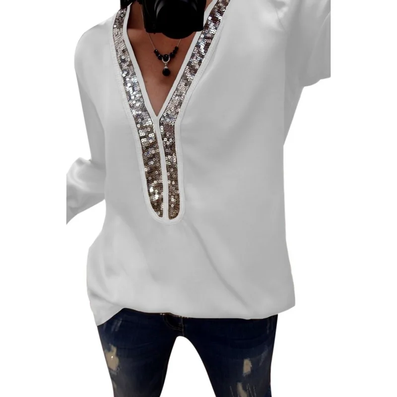 Женская однотонная свободная облегающая Повседневная футболка с v образным