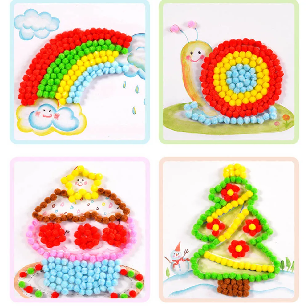 Картина с шариком для волос детская ручная работа Сделай Сам производство милый