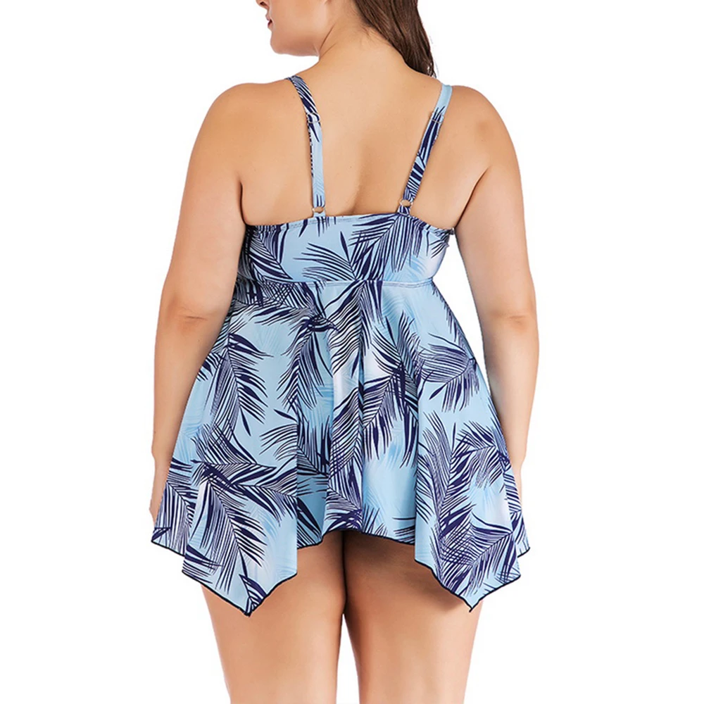 Комплект бикини из двух предметов юбка плюс размер 5XL толстый купальник с принтом