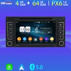 Автомобильный мультимедийный плеер PX6, 4 Гб + 64 ГБ, Android 10,0, GPS-навигация для Volkswagen VW Touareg T5 Multivan BT 5,0 Tethering 4G LTE, радио