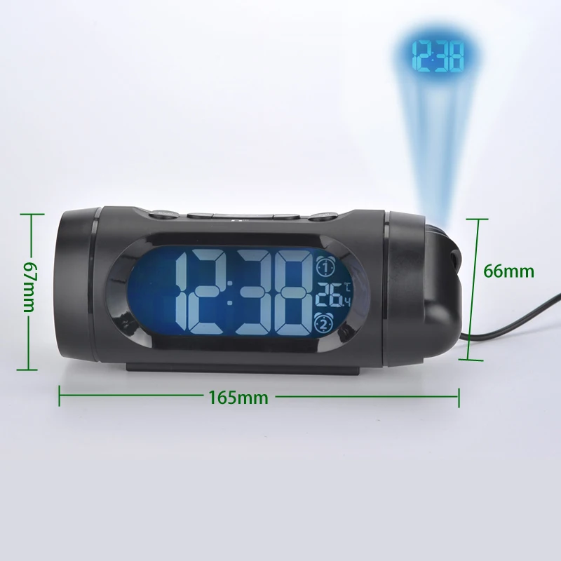 Electronic Desk Table Projector Watch with Back light Nixie Clock With Projection Time FM Radio LED Digital Alarm | Дом и сад