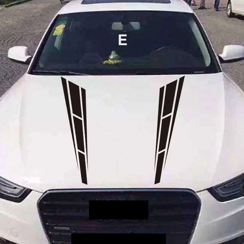 

Fashion WRC Stripe Car Covers Vinyl Racing Sports Decal Head Car Sticker Wrap Vinyl Stickers For Car Head Decoration 1Pc