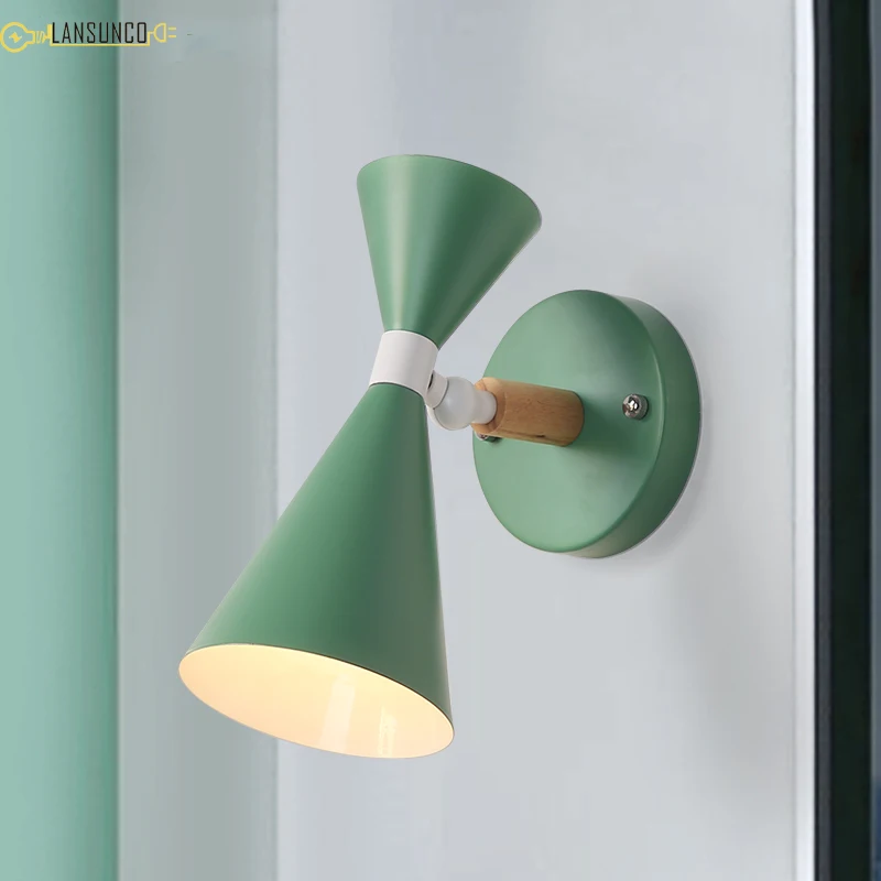 Скандинавская настенная лампа s вращающийся простой светильник железный