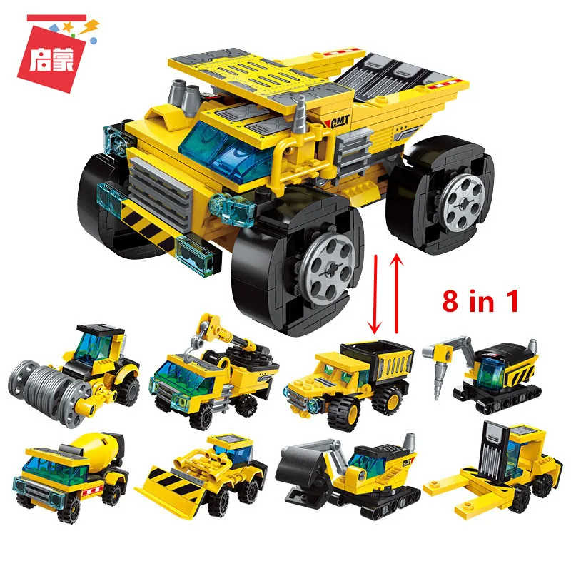 

Enlighten 1806 Mini Building Blocks Deformation Trucks Helicopter Bricks Technical City Blocks Toys For Boys Xmas Gifts 8 in 1
