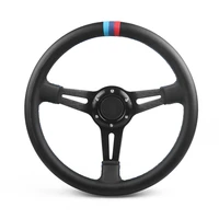 om 350mm racing 14 steering wheel drift microfiber leather three colors stitching fit car and simulation for pc game with logo