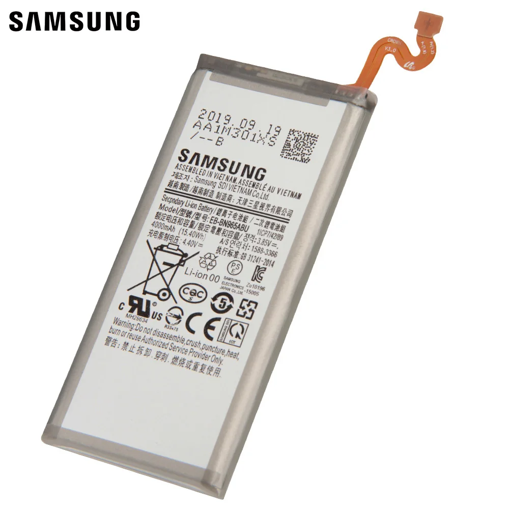 Samsung оригинальный запасной аккумулятор EB-BN965ABU для Galaxy Note9 Note 9 SM-N9600 N9600 подлинный