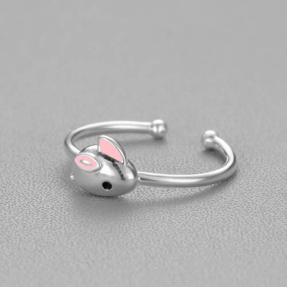 Чандлер милое маленькое розовое кольцо кролик для просеивания цветов открытое