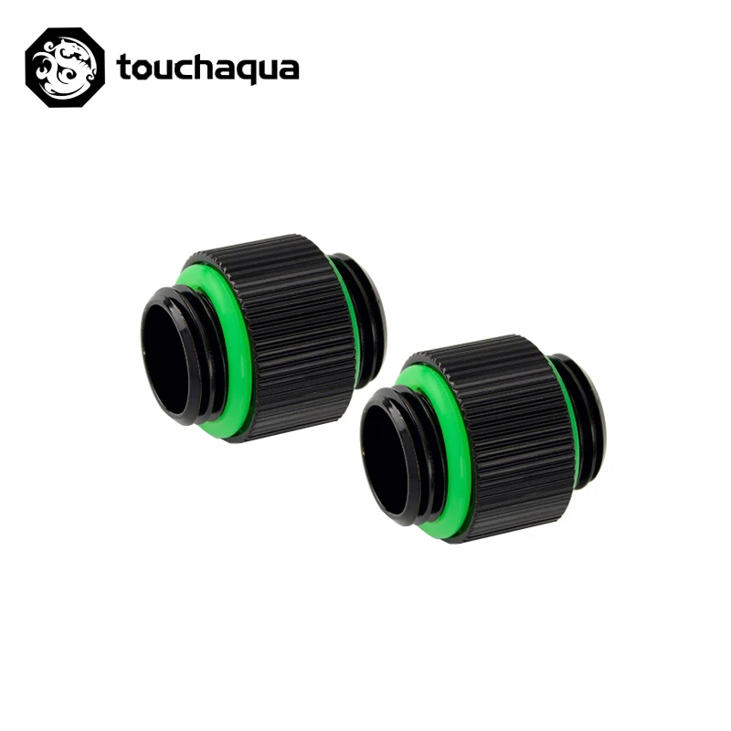 

2PCS Bitspower Touchaqua Dual G1/4" Connector Fittings, Standard Nipple Black ,Silver,TA-F08