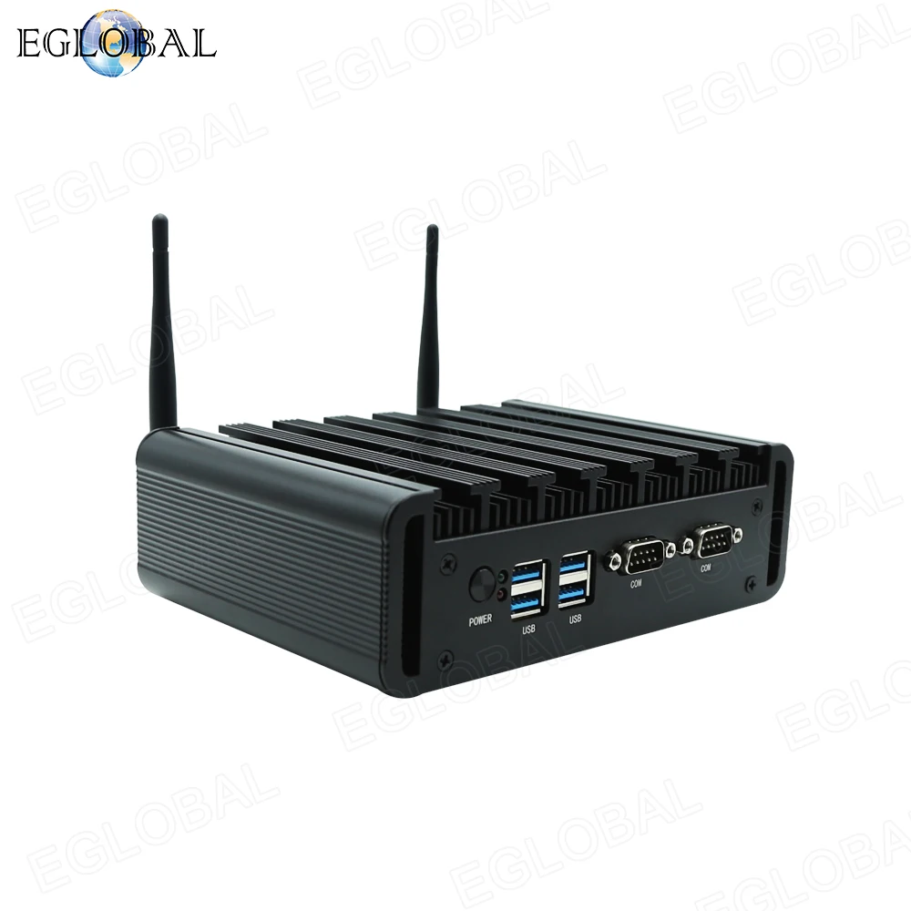 Мини-ПК Eglobal Intel Core i5 8250U i3 8145U безвентиляторный промышленный компьютер 2 * RJ45 RS232 HDMI 1