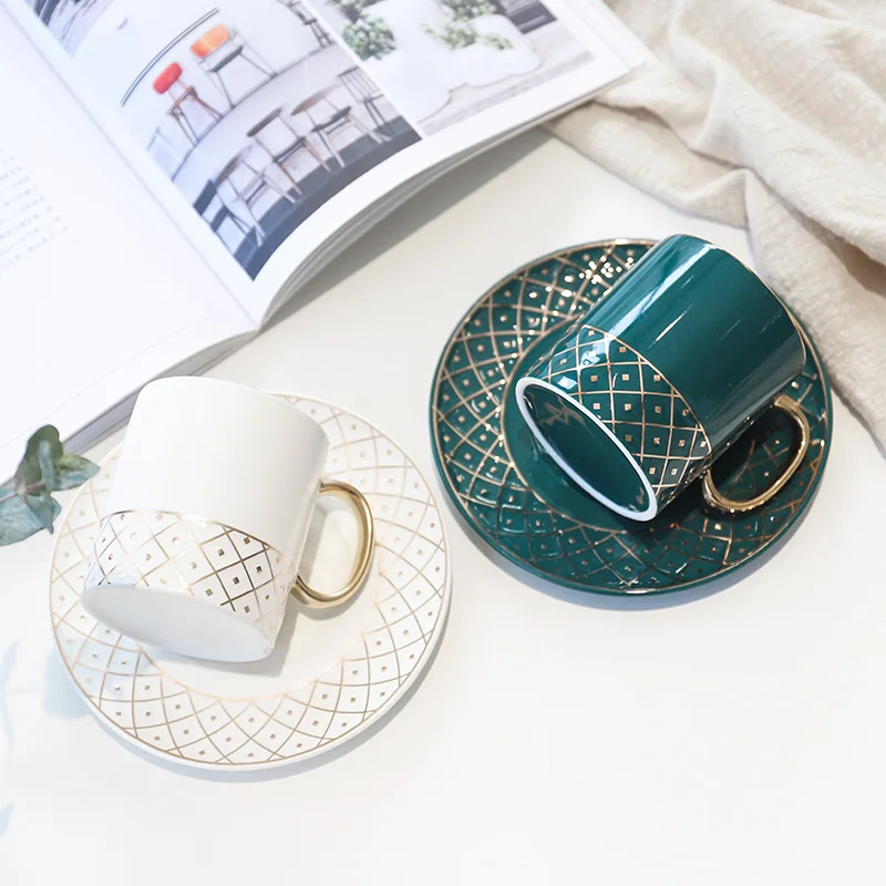 Роскошный кофейный сервиз на 200 мл светильник с золотой росписью кофейная чашка и