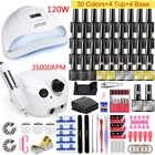 Аппарат маникюрный со светодиодной лампой 1207254 Вт, 35000 обмин, 30 цветов, УФ-гель для ногтей, комплект инструментов для маникюра