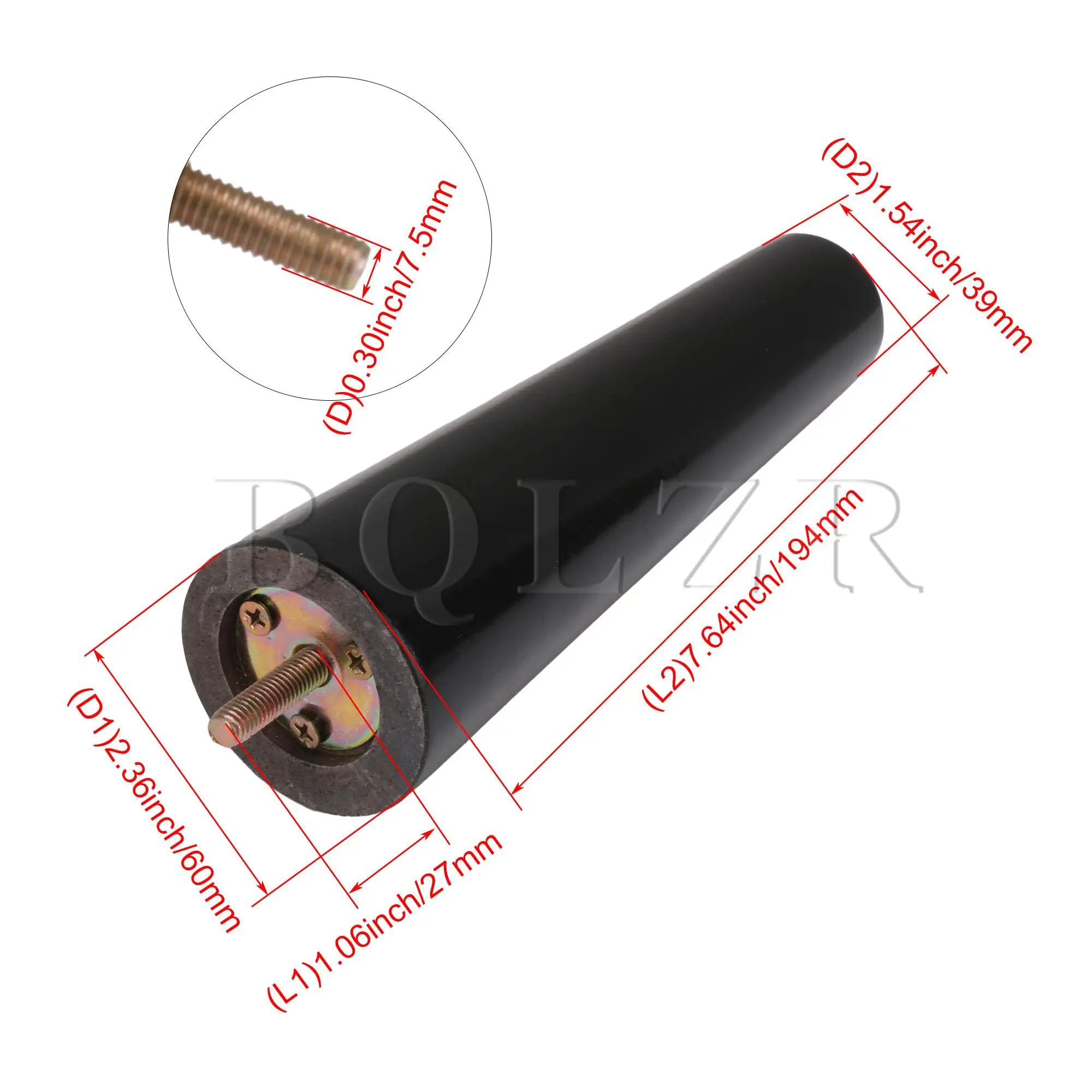 

BQLZR 4x Bright Black Wooden Furniture Cone Feet with M8 Screw for Chair&Couch