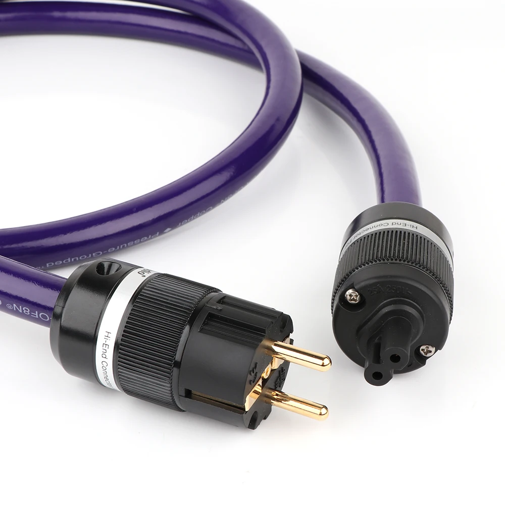 Кабель питания переменного тока YTER 6N OCC с позолоченной вилкой европейского